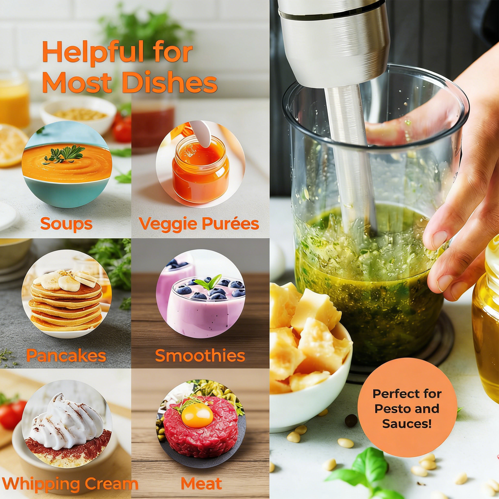 3-in-1 8-Speed Immersion Hand Blender with Turbo Mode