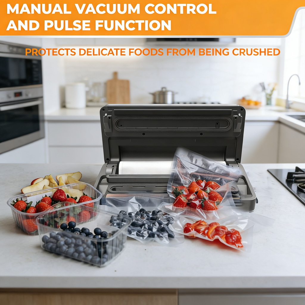 Food Vacuum Sealer Machine with Bag Storage & Cutter