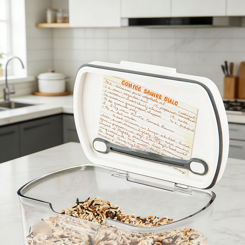 Airtight Food Storage Container with Measuring Scoop