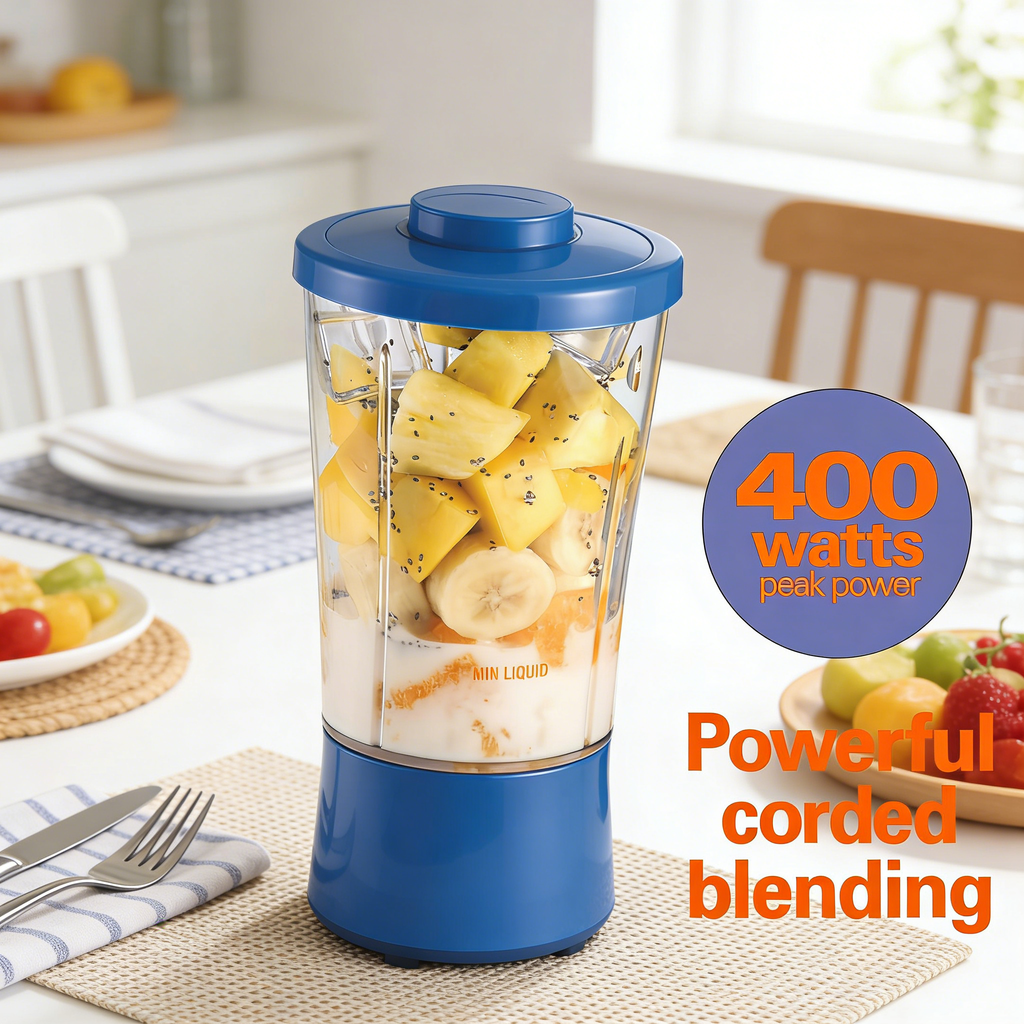 14oz Personal Blend & Go Blender: Portable One-Touch Mixer