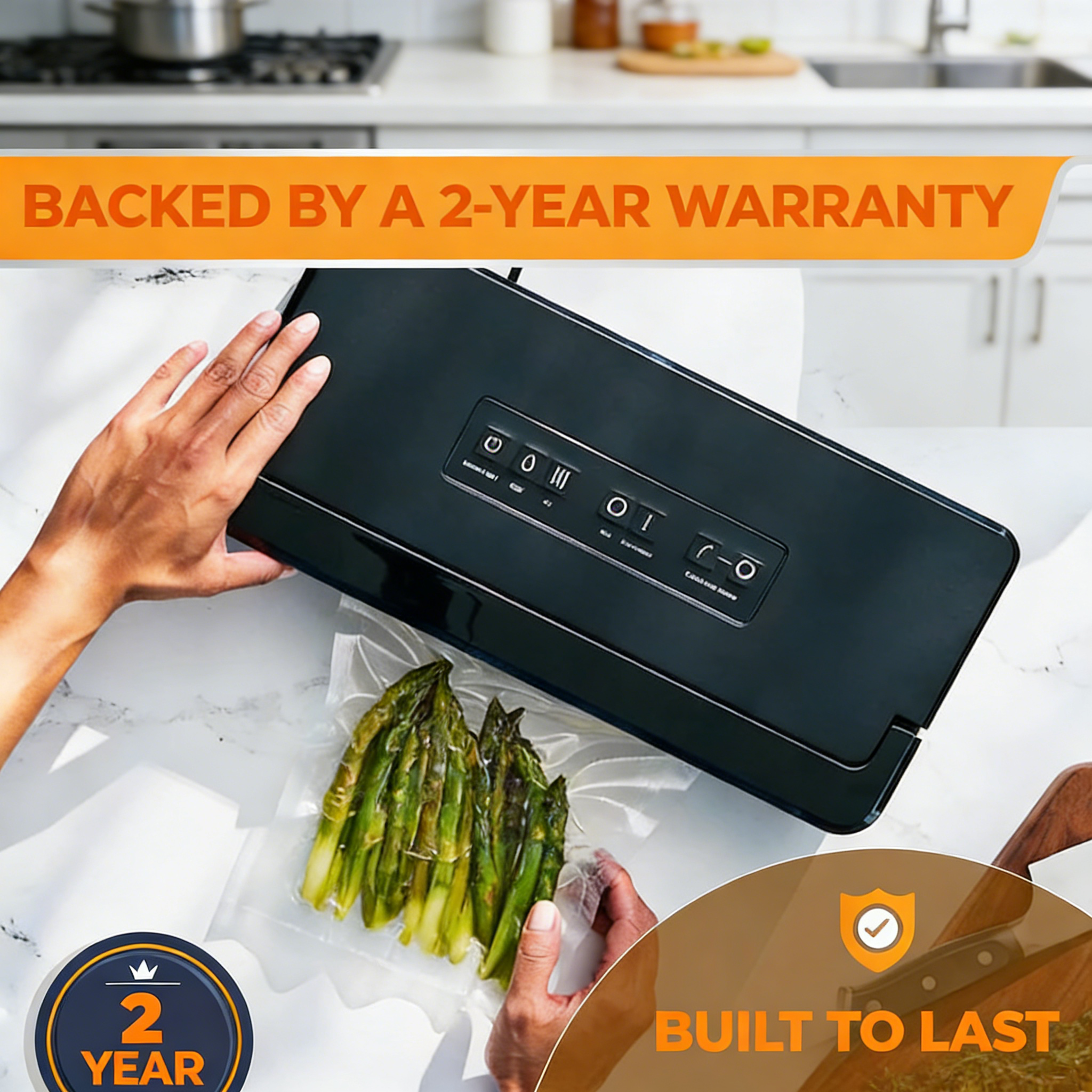 Food Vacuum Sealer Machine with Bag Storage & Cutter