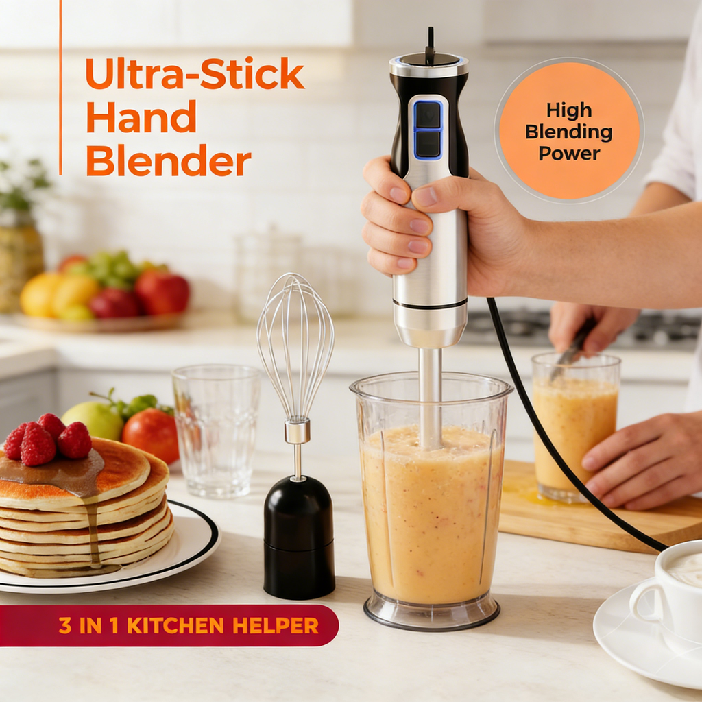 3-in-1 8-Speed Immersion Hand Blender with Turbo Mode