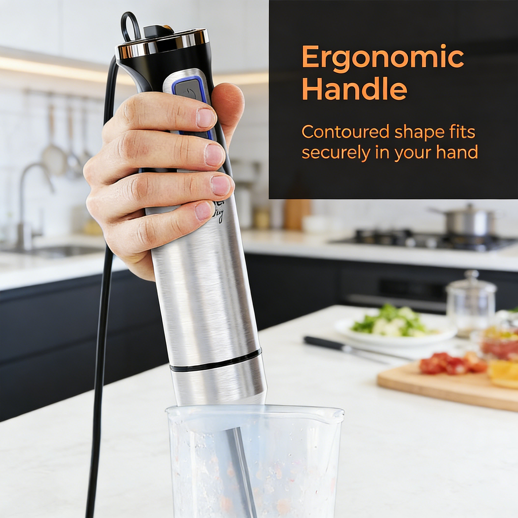 3-in-1 8-Speed Immersion Hand Blender with Turbo Mode
