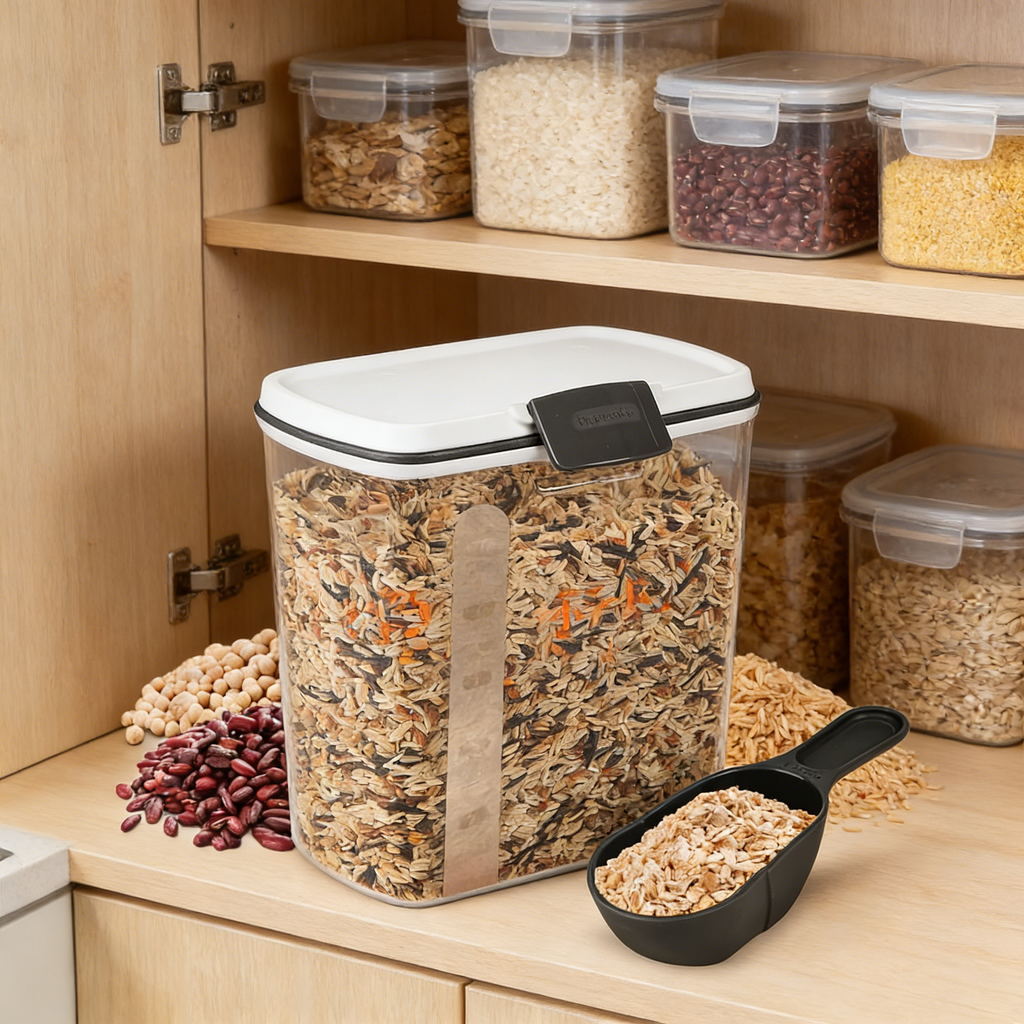 Airtight Food Storage Container with Measuring Scoop