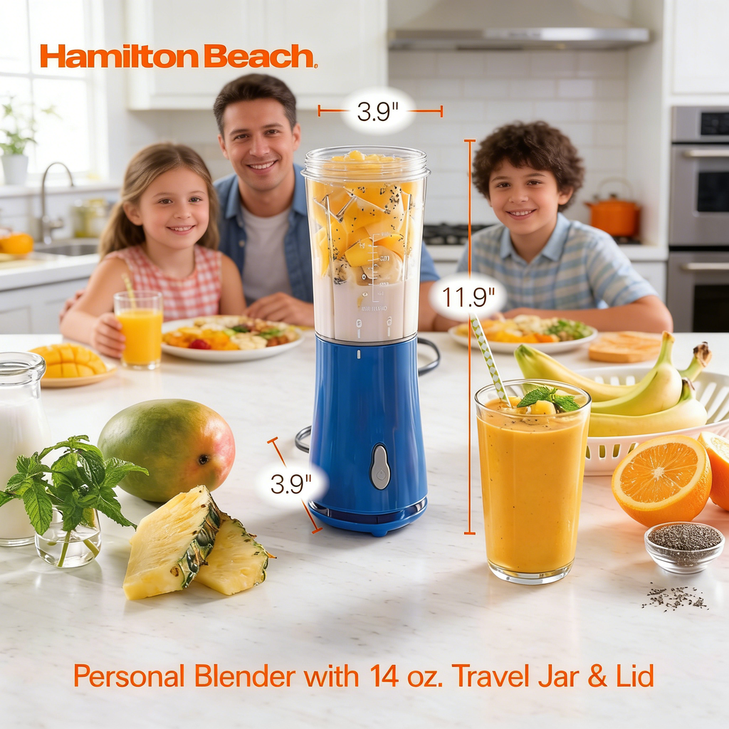 14oz Personal Blend & Go Blender: Portable One-Touch Mixer