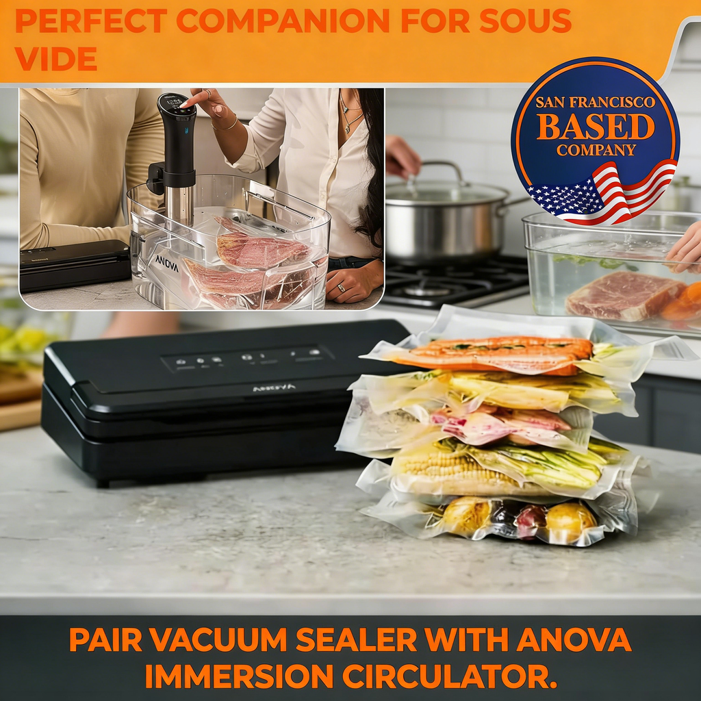 Food Vacuum Sealer Machine with Bag Storage & Cutter