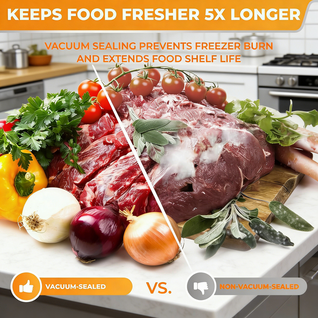 Food Vacuum Sealer Machine with Bag Storage & Cutter